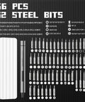 Lithium Precision Electric Screwdriver Kit with LED Light and Magnetic Mat, 56 Bit Set, featuring S2 steel bits and magnetic case