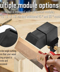 Dovetail Jig Guide With Eight Magnetic Modules Pro Grade For Woodworking Precision Layout And Marking 1 To 4 1 To 9 Ratios Plus 45 Degree And 90 Degree Guides Aluminum Alloy Build Hand Saw Cutting Gauge All In One Wood Joints Saw Guide Kit showing multiple modules on wood surface.