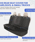 Back Seat Dog Car Cover Without Hammock 54 Inches Wide Waterproof Non Slip Heavy Duty Seat Protector for cars, SUVs, small trucks