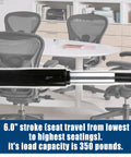 6 Inch Pneumatic Gas Cylinder For Classic Aeron Chair Replacement in an office setting, showing lift mechanism.