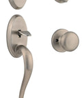 Shelburne Single Cylinder Handleset With Juno Knob And SmartKey Rekey Technology In Satin Nickel For Exterior Doors