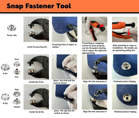 Heavy Duty Snap Fastener Tool Kit Pro Grade With 40 Sets Of 15mm Snaps For Boat Covers Canvas Tarps And Sewing Repairs tutorial