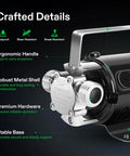 Close-up of 115V Water Transfer Pump One Tenth HP 330 GPH Portable Utility Pump with durable metal shell and ergonomic handle features.