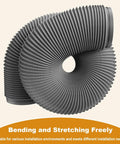 Heavy Duty Flexible PVC Aluminum Dryer Vent Hose For Range Hood And Exhaust Fans Insulated Duct Pipe HVAC Venting 170mm flexed view