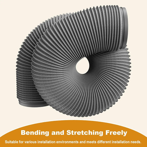 Heavy Duty Flexible PVC Aluminum Dryer Vent Hose For Range Hood And Exhaust Fans Insulated Duct Pipe HVAC Venting 170mm flexed view