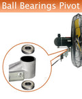 Ball bearings of Beefed-Up Industrial 24-Inch Oscillating Wall Fan With 8900 CFM High Velocity, Heavy Duty Shop Fan.