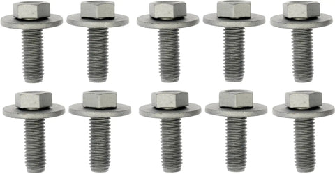 Heavy Duty Splash Shield Bolts With Captive Washers M10x26.5mm Rust Resistant Auto Fender Fasteners in a 10 pack.