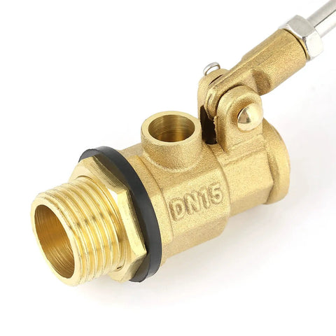 Brass component of Stainless Steel Float Ball Valve For Water Tank Automatic Water Level Control With Adjustable Float Durable Fittings DN15