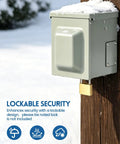 Heavy Duty Rugged Outdoor Outlet Box Knockout Free Setup, Dual GFCI Electrical Enclosure mounted to wooden post