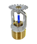 Built Slick Grade One Half Inch Pendent Sprinkler Quick Reaction Fire Suppression Chrome Coating 286 Degree Heat Trip UL FM Certified with blue glass bulb.