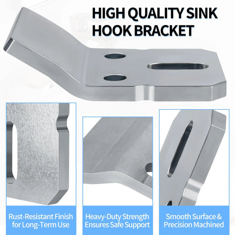 Hella Sturdy Wall Mounted Sink Bracket And Hook Kit Replacement Parts For Secure Bathroom Installation Works Smoothly With Wall Hung Basins And Urinals Two Piece Set Easy Peasy Setup Guaranteed To Hold Tight