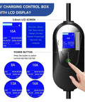 Level 2 Portable EV Charger 3.6KW Fast Home And Travel EVSE, Single Phase 8A To 16A, Five Meter Cable, control box with LCD