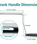 Heavy Duty Iron Crank Handle Replacement For Pop Up Campers Compatible With Fleetwood And Coachmen, showing dimensions