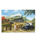 Dope Green Steam Locomotive Poster Canvas Print For Living Room And Bedroom, 12x18 Inches, Frameless Or Framed Wall Art