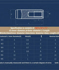 Specification chart for Internal Threaded Dowel Pin Set For Precision Assembly, Blind Locating Pins M6x12x30mm