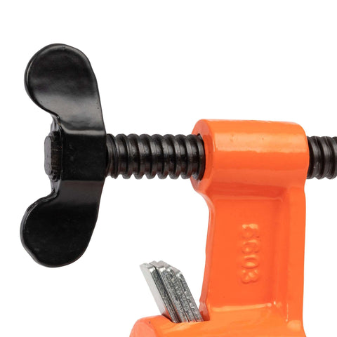 Close-up of the Pro Grade Deep Reach Clamp And Spreader Fixture For Three Quarters Inch Pipe with Reversible Fixed Head