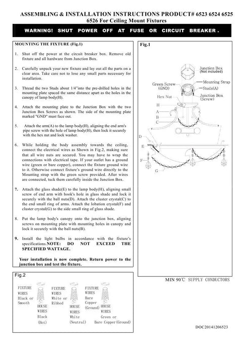 Installation instructions for Chesterfield Pennington Three Light Ceiling Mount In Hand Painted Antique Silver Leaf Finish fixture.