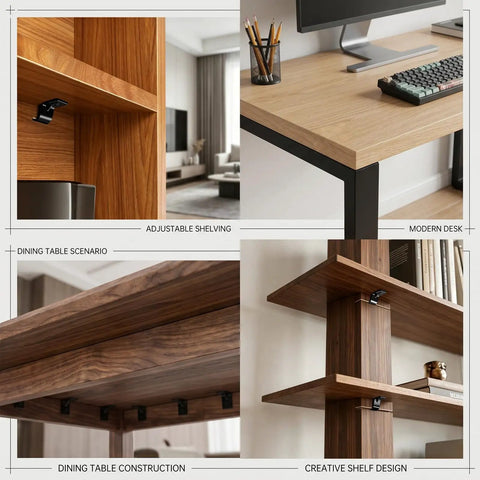 Hella Sturdy Zinc Plated Table Top Fasteners And Z Clips Black 40 Pack on modern desk with adjustable shelving and creative design.