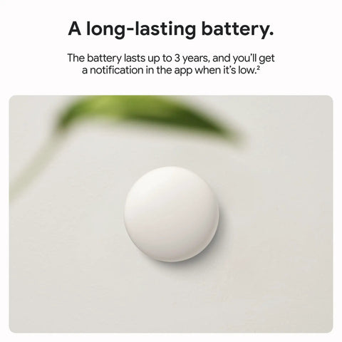 Nest Temperature Sensor 2nd Gen For Room Comfort And Smart Scheduling, Say Bye To Hot And Cold Spots, Easy Setup In Google Home App, Works With Nest Thermostat 3rd And 4th Gen And Nest Thermostat E, White on wall
