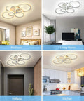 Dope Modern LED Ceiling Light Fixture With 6 Adjustable Ring Design, Flush Mount in bedroom, living room, hallway, kitchen