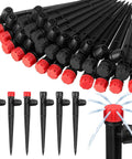 80 Pack Drip Irrigation Emitters With Adjustable 360 Degree Water Flow For One Quarter Inch Tubing Sprayer On 5.5 Inch Arrow Stake