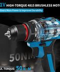 21V Brushless Cordless Drill Set With Fast Charging 2Ah Batteries Heavy Duty Power Drill And Screwdriver Kit For Home Reno Garden And DIY Projects 119 Piece