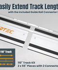 Nail Those Long Cuts With This Heavy Duty Track Saw Extension Kit Featuring Two Extruded Aluminum Guide Rails And Rock Solid Splice Connectors For Makita Or Festool Woodwork Projects. 110" track kit with two 55" aluminum rails and connectors.