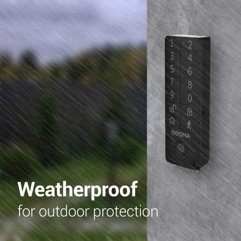 Wireless Bluetooth Fingerprint Keypad for Aegis Smart Door Lock Tap to Unlock Passcode Access in rainy outdoor weather