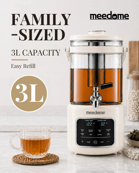 3L Electric Kettle And Beverage Dispenser With Infuser And Spigot All In One Health Pot For Iced Tea And Coffee on kitchen counter