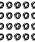 Compact 4mm Inner Diameter 8mm Outer Diameter 3mm Bore Deep Groove Ball Bearings with Double Rubber Sealed Shields in a 20 Pack