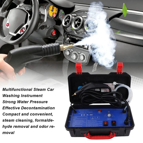 Heavy Duty Home Steam Cleaner With Stainless Steel And ABS Build 120C High Temp 3.5Bar Steam In 20 Seconds 1700W US Plug 110V Integrated Tool Box 1.2m Inlet Hose Portable Handle cleaning car interior