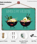 Ramen Is My Valentine Metal Sign 8x12 Inch Tin Wall Decor For Home Office Garage Kitchen Man Cave Vintage Vibe Lightweight Aluminum Plaque With Pre Drilled Holes Ready To Hang.