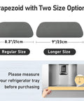 Two Pack Fridge Drip Tray Mats Cuttable 8.3 By 3.1 Inches Absorbent Ice Dispenser Mat For Samsung Whirlpool GE Fridge Drip Pad shown in two sizes