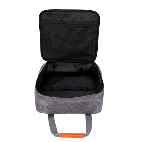 Open view of Built Tough Camping Gas Tank Bag With 320D Cationic Fabric, showing interior compartments and thick padding.