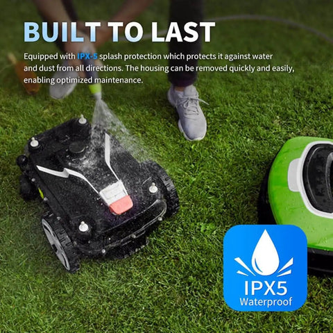 Smart Robot Lawn Mower With Auto Charging And App Control With Intelligent Navigation and IPX5 waterproof design in use