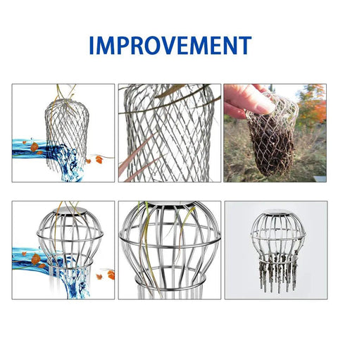 Collage of Pro Grade Round Downspout Gutter Strainer For One Point Seven To Two Point Four Inch Downspouts 304 Stainless Steel