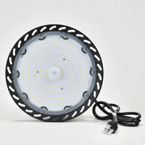 Ridiculously Bright 150W LED High Bay Light With 21000 Lumens 5000K Waterproof UFO Fixture for Warehouse Garage Shop and Factory