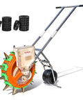 Hand Push Seeder With Visible Seed Hopper Equidistant 10 Stainless Steel Duckbill Seed Dispenser for Gardens and Small Farms.