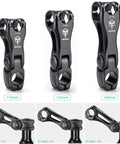 Adjustable Minus Sixty Five Degree To Plus Forty Five Degree Aluminum Bike Stem Riser, 140mm Length, multiple sizes shown