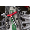 Quarter Inch Drive Ratcheting T Handle Torque Wrench With 20 To 100 Inch Pound Range on engine block