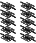 Antique Jewelry Box Hinges Black Iron 10 Pack Small Decorative Box Hardware with robust support and 105-degree opening angle