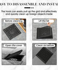 6 Inch Matte Black Square Shower Drain With Removable Flange Quadrato Grid Pattern In 304 Stainless Steel cleaning instructions