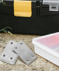 12 Piece Stainless Steel Flat Brackets With Holes Two Point Four By One Point Five Inch Silver Metal Plates