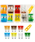 Snag This Straight Shooting 60 Piece Automotive Blade Fuse Kit With Sturdy Puller Tool For Cars Rv Trucks Motorcycles Heavy Duty 12V 24V Assortment in clear storage case.