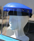 Built Tough Ansi Z87.1 Face Shield Kit Featuring Adjustable Headgear Plus Ten Clear Polycarbonate Shields for protection on display.