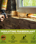 Using Tough As Nails Mouse Proof Expanding Foam Sealant to fill wall gaps for pest prevention and insulation.