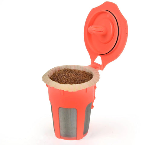 Unbleached Paper Filters For Reusable Carafe Fits All Brands 100 Count Box Compostable And Disposable For Mess Free Brew Of Coffee Or Tea Eco Friendly Kitchen Accessory in red carafe