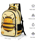 Smiling Honey Bee Printed Unisex Backpack With Large Capacity Lightweight And Durable Polyester Bag Breathable Fabric Easy To Clean
