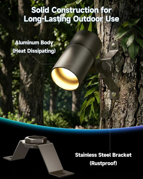Low Voltage Landscape Down Lights Outdoor LED Spot Lighting For Yards, Wall Mounted With 160 Degree Adjustable Beam