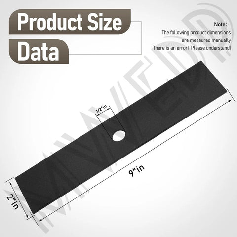 Universal 9 Inch By 2 Inch Edger Blade Heat Treated With Half Inch Center Hole 2 Pack Fits McLane Power Trim King O Lawn Tru-Cut Edgers